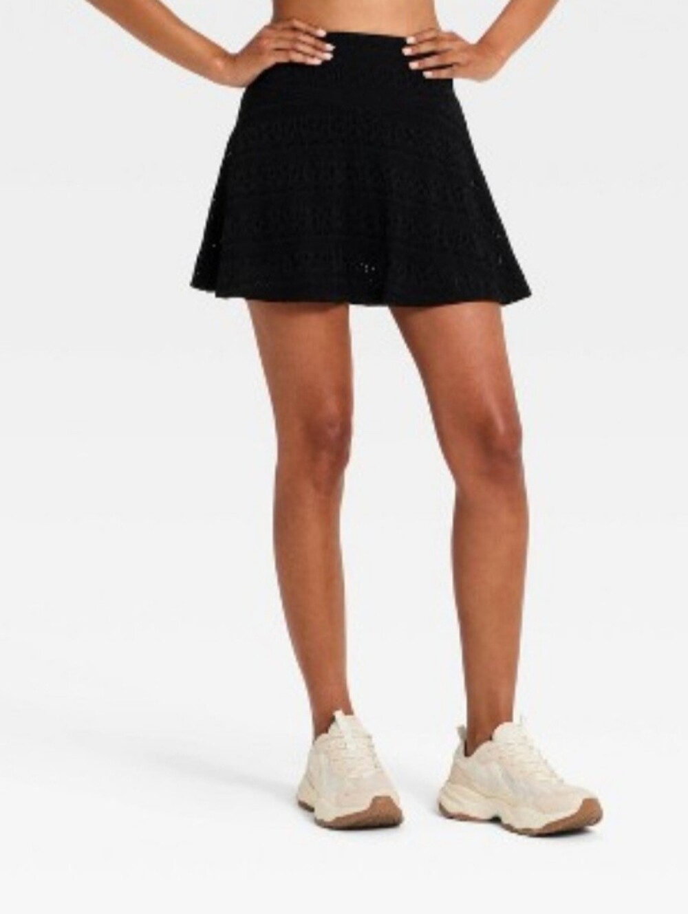 Women's Knit High-Rise Eyelet Skort - All In Motion Black S